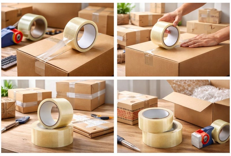 HarabiMed Clear Adhesive Tape 100 Yards – 2 Pc For Packing & Sealing - Image 3